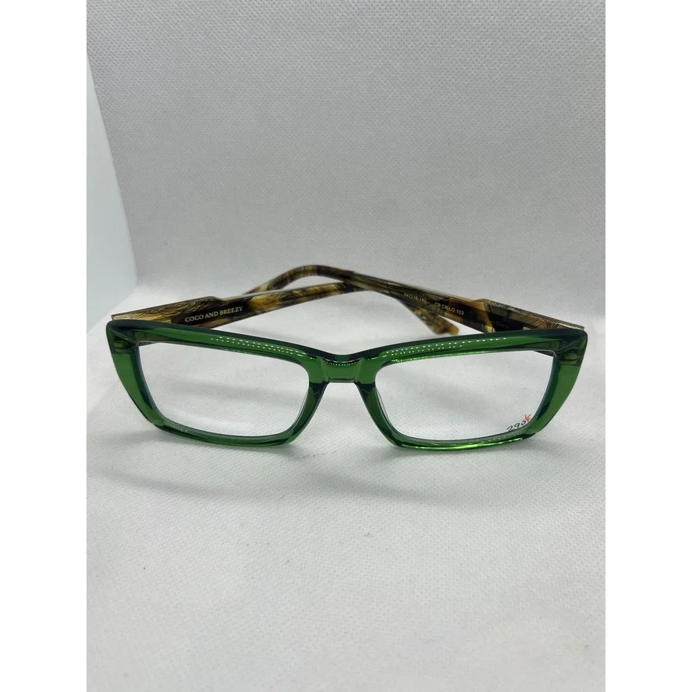 Coco and Breezy Cielo‎ 103 Green Rectangular Eyeglasses Frames 54-18-140 Womens